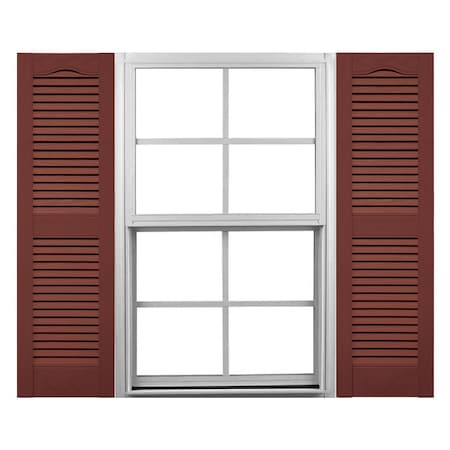 Ekena Millwork Mid-America Vinyl, Standard Size Cathedral Top Center Mullion, Open Louver Shutter, 11452027, PR 00011452027